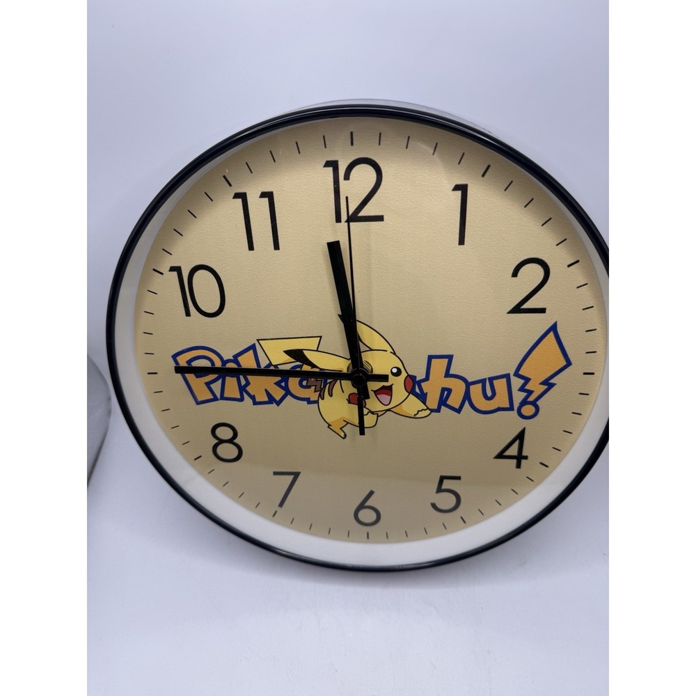 Pokémon Pikachu Wall Clock – Yellow Analog Battery Powered Kids Room Decor - Picture 2 of 8